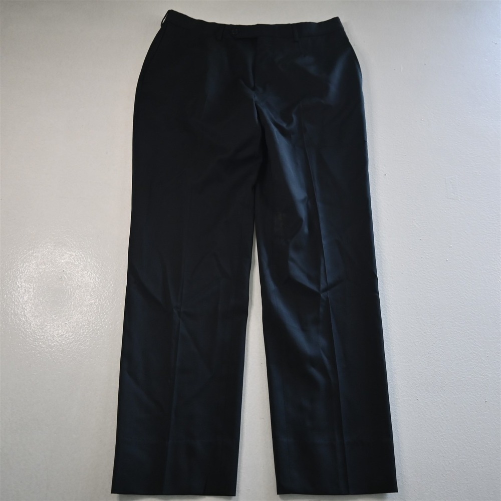 Bespoke 32x30 Navy Blue Superfine Flat Front Straight Mens‎ Pants